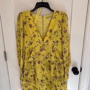 Gianni Bini Yellow Dress with Floral Design
